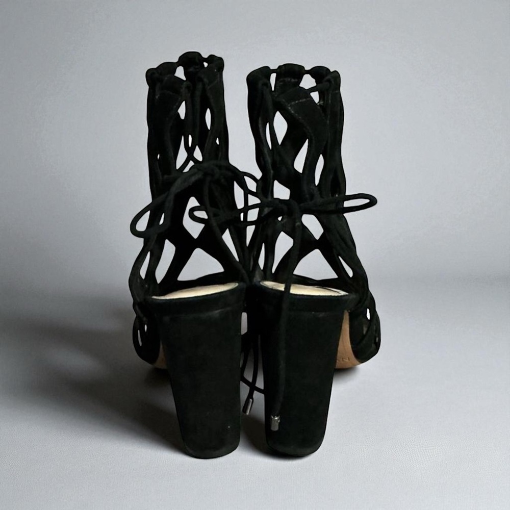 Alexandre Birman Loretta Black Suede Cutout Block Heel Sandals EU 37 US 7 - Picture 5 of 14